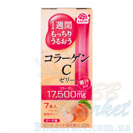 Японський питний колаген у формі желе зі смаком персика Earth Collagen C Jelly Peach 70g (на 7 днів)