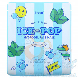 Гідрогелева маска для обличчя з м'ятою і cодою KOELF Mint & Soda Ice-Pop Hydrogel Face Mask 30g - 1 шт (Термін придатності: до 11.04.2024)
