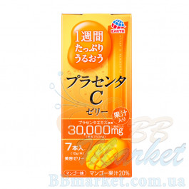 Японська питна плацента в формі желе зі смаком манго Earth Placenta C Jelly Mango 70g (на 7 днів)