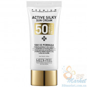 Солнцезащитный крем для лица с пептидным комплексом MEDI-PEEL Active Silky Sun Cream SPF50+ PA+++ 50ml