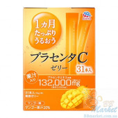 Японская питьевая плацента в форме желе со вкусом манго Earth Placenta C Jelly Mango 310g (на 31 день)